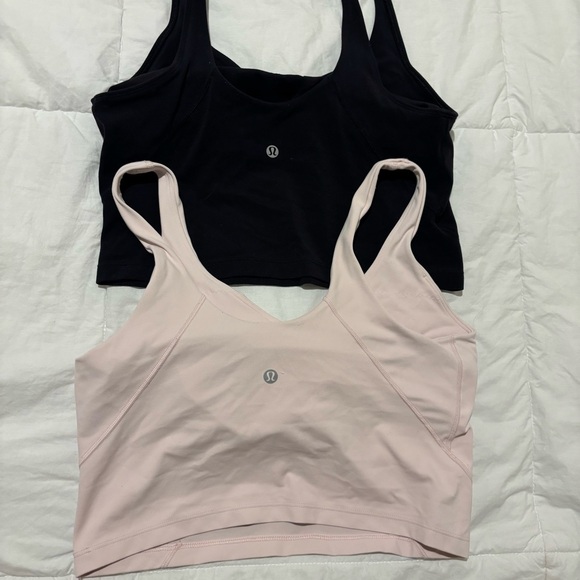 Lululemon athletica Black and light pink Align top set Sz 10 - Picture 2 of 6